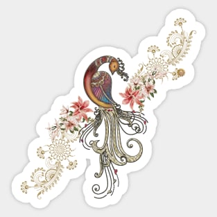 Wonderful elegant fantasy peacock Sticker